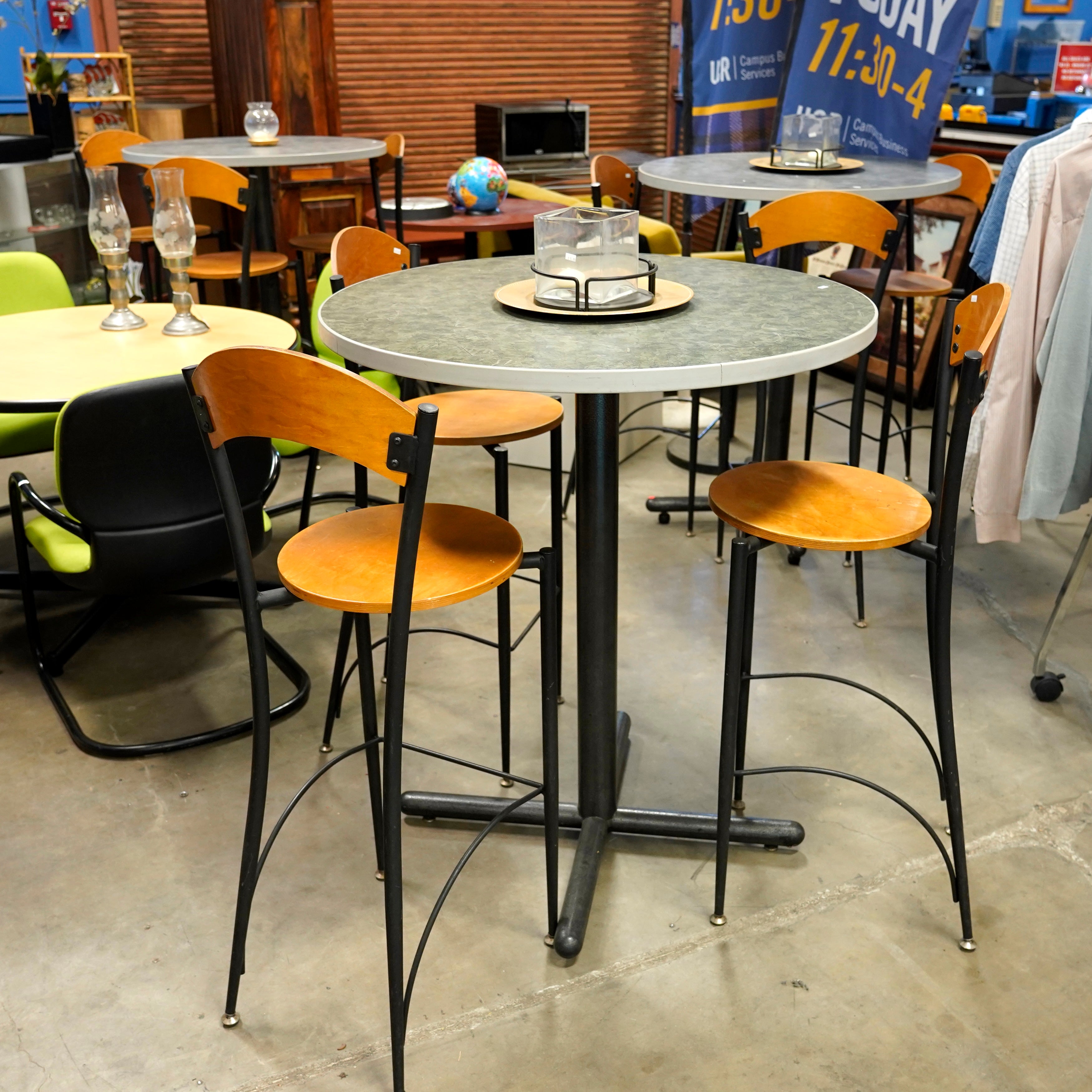 High-top table and barstool set
